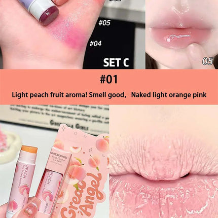 1/3Pc Fruit Lip Balm Moisturizing Clear Lip-Primer Mask Cute Jelly Tinted Lip Stick Lighten Lines Plump Lip Care Makeup
