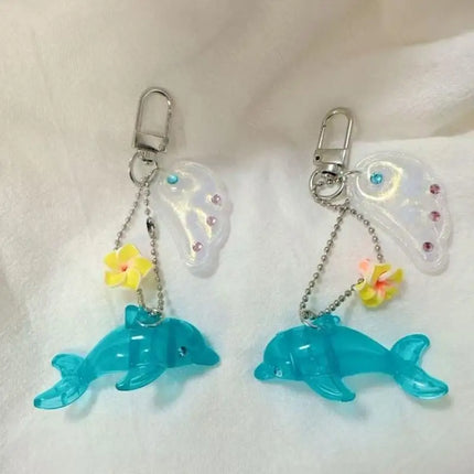 Y2K Dolphin Keychain Vintage Alloy Charm For Bag Purse Backpack XX9C
