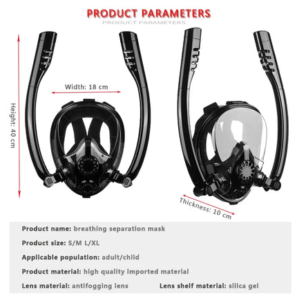 DEDEPU Full Face Snorkel Mask Double Breathing Tube 180° Wide-Eye Panoramic Vision Advanced Anti-Fog Swim Leak-Proof Adventures