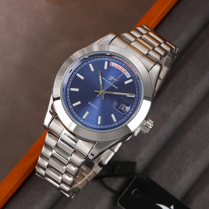 Fashion Watch Casual Clock for Men Business Daily Stainless Steel Quartz Wristwatch Clock Watch for Couples Father Gift
