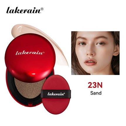 LAKERAIN 12 Color Red Shell Air Cushion Foundation Natural Coverage Lightweight Breathable Air Cushion Foundation