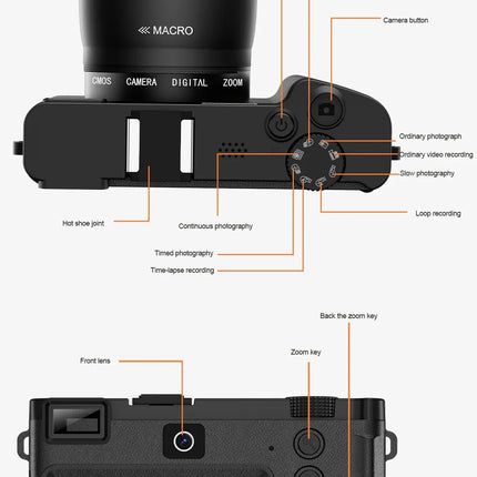 5K Professional Digital Camera Wide Angle Digital Zoom 64MP Camcorder Photography 3 Inch Screen Vlog Video Recorder WIFI Webcam