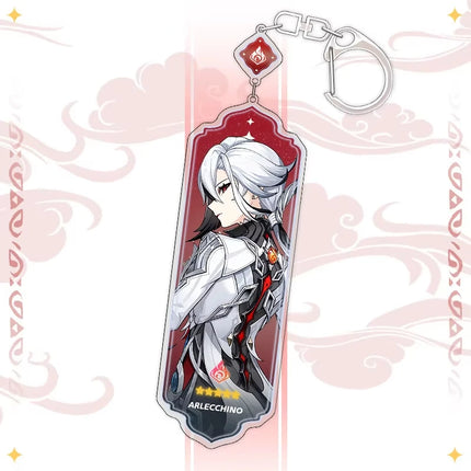 Anime Keychain Linnea Flins Durin Mualani Furina Arlecchin Key Chain Accessories Genshin Impact Cute Bag Pendant Key Ring Gift