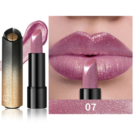 Metallic Shimmer Lipstick, Pearly Glitter Shine, Creamy Smooth Texture, High Pigment Party Makeup