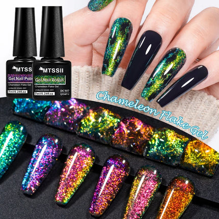 Chameleon Flake Nail Gel Polish Sparkling Glitter Laser Semi Permanent Nails Art Soak Off UV Gel Varnish Nail Supplies Manicure