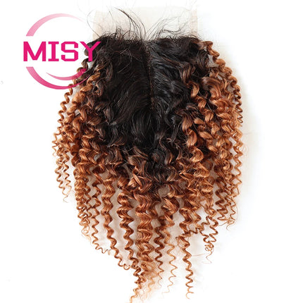 Curly Human Hair Closure Brazilian Hair Weave Curly / Body Wave T Part Lace Closure Only Middle Part