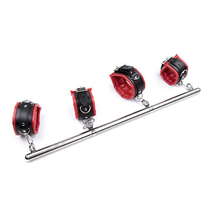 BDSM Bondage Set Stainless Steel Extend Spreader Bar Sex Slave Handcuffs Ankle Cuffs Fetish Restraints Adult Sex Toys for Couple