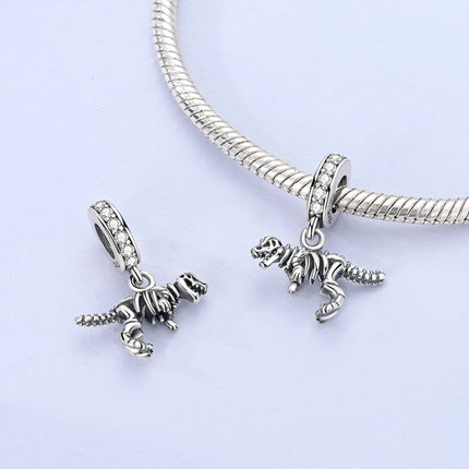 Hot Sale 925 Sterling Silver Sparkling Curled Dragon Charm Fits Bracelet Beautiful Jewelry Accessories Gifts