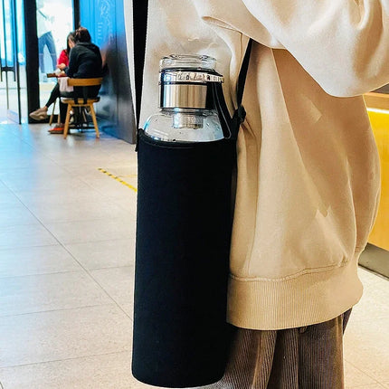 Large Capacity Glass Water Bottle Transparent Milk Juice Cup  for Tour Outdoor Sports and Travel Leak Glass Bottle