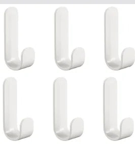 6Pcs Strong Self-Adhesive J-hook Waterproof Adhesive Hanging,Bathroom Towel Key Kitchen