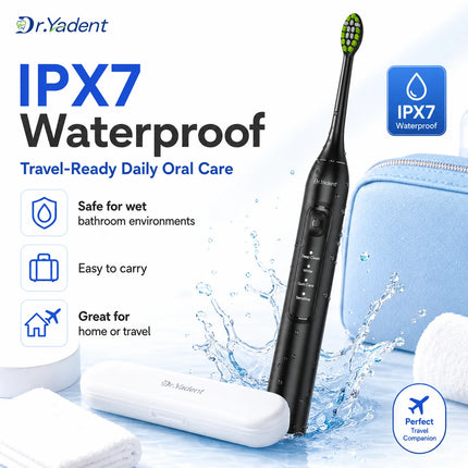 Dr.Yadent YD05 Sonic Toothbrush Gentle to Adult Gum 4 Modes 6 Soft Bristles Heads 2 Mins SmartTimer with Fast USB-C Rechargeable