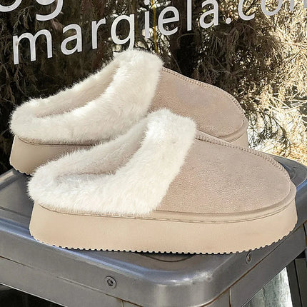 Women's Fur Snow Slippers Winter Fashion Home Plush Shoes EVA Light  Living Room Shoes Popular European And American Snow Boots
