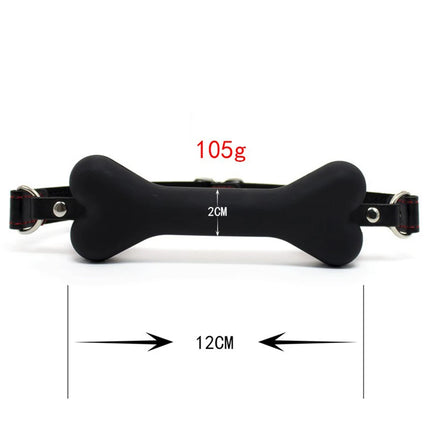 Cute Solid Leather Harness Mouth Silicone Dog Bone Ball Gag BDSM Mouth Plug Couples Flirting Sex Products For Women Sexy Toys