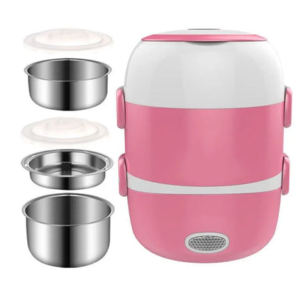 Best Sell Double Electric Lunch Box Stainless Steel Food Container Portable Faster Food Heated Heated Lunch Box for Office