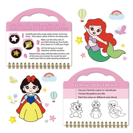 Art & Craft Activity for Kids Foil Fun Unicorns & Princess Scratch Art Book No Mess DIY Creative Activity Kit Gifts for Girls