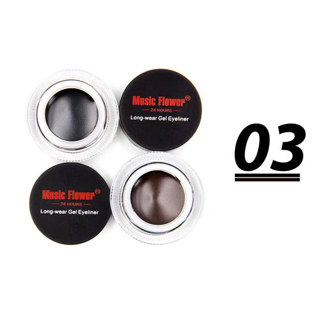 1Pc Waterproof Eyebrow & Eyeliner Gel Set with Brush,Smooth, Long-Lasting Color for All Skin Types