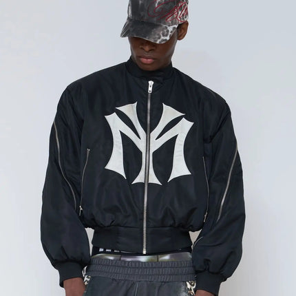 European and American Multi Zipper Design Cross-Border Men's and Women's Loose Letter Embroidery Pattern Fashionable Hoodie