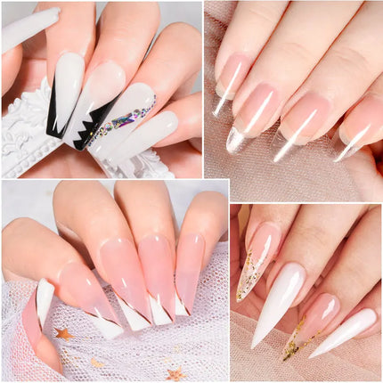 8ml Quick Building Extension Nail Gel Milky White Semi-Permanent UV/LED Gel Varnish Suitable for Manicure DIY Nail Prolong Tool