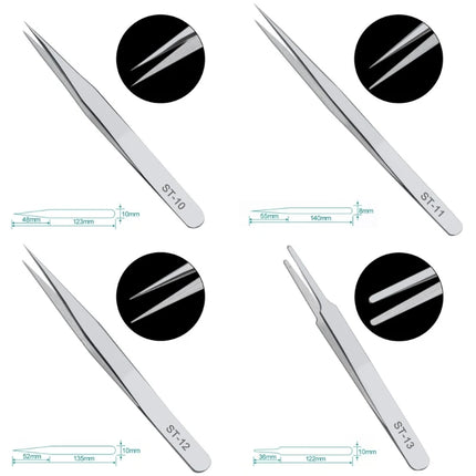 Stainless Steel Long Forceps Straight Head Elbow Medical Tweezers ST-10, ST11, ST-12, ST-14, ST-15, ST17