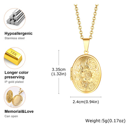 Vnox Light Heart Locket Pendants for Women Men Openable Photo Frame Glossy Stainless Steel Necklaces Family Love Collar