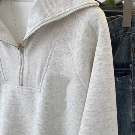 ay Hooded Zipper f Zip Women's Sweatirt Autumn Winter New Sle Lazy Capl Outerwear Top Korean Sle Long Sve