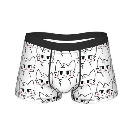 Men Boykisser Silly Cat Boxer Briefs Shorts Panties Soft Underwear Cartoon Furry Male Funny Plus Size Underpants