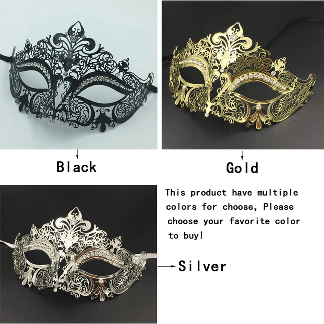 Lady Women Crown Style Sexy Half Face Ultra-light Metal Mask Halloween Party Masquerade Evening Mardi Gras Funny Costume Props