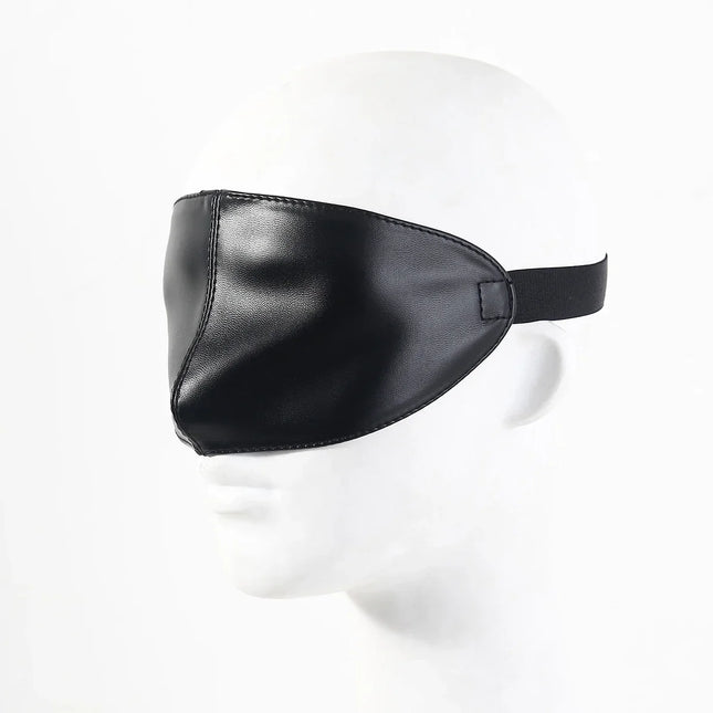 Black PU Leather Sex Eye Mask Cover Nose Large Area Sex Mask BDSM Accessoire Bdsm Bondage Restraints Sex Toys for Women Couples