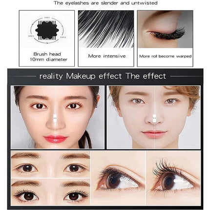 Mascara Long Lasting Waterproof Lengthens Eyelashes Extension Black Lengthening 4D Silk Fiber Cosmetics Eye Lashes Brush Tool