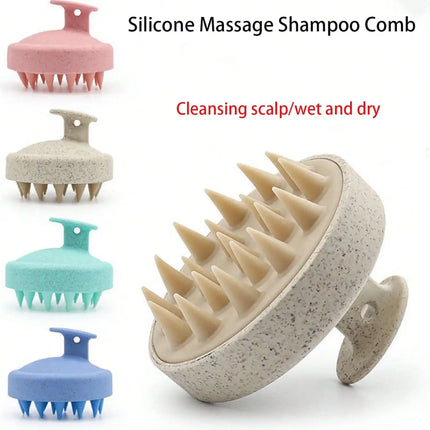 1PC Silicone Shampoo Brush Head for Scalp Massage Hair Washing Comb Bath Shower Body Massage Tool Hairdressing Salon Accessory