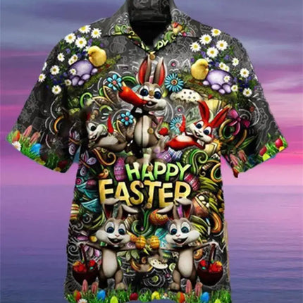 2024 New Animal Crane Pig 3D Printed Men's Hawaiian Shirt Casual Trend Tops Beach Summer Vacation Men And Women 6XL