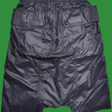 Mauroicardi Spring Summer Thin Black Waterproof Nylon Shorts for Men Elastic Waist Drawstring Knee Length Harem Pants Clothes