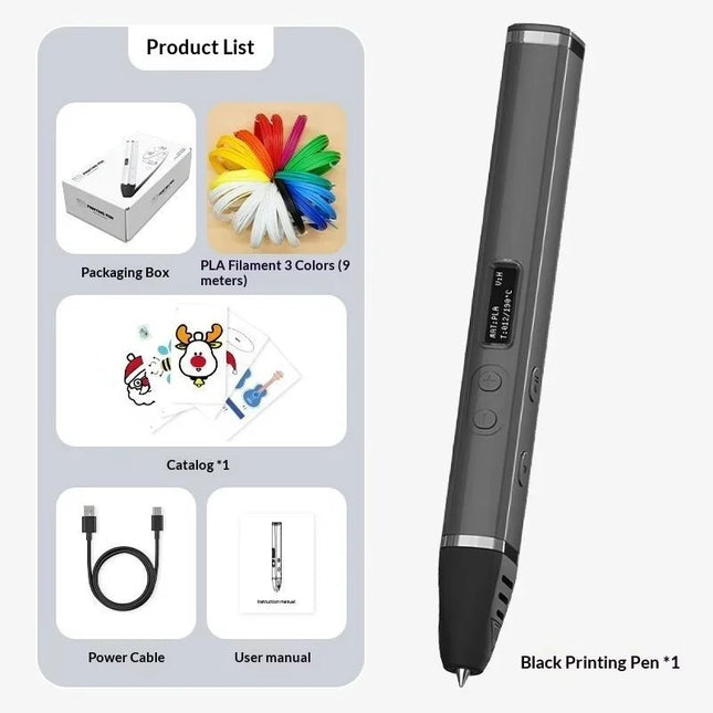 For Doodling Making Holiday Presents 3D Printing Pen With Oled Display temperature Control And Fast Extrusion With PLA Filament