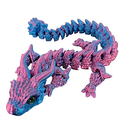 Simulated Eye 3D Printed Dragon All-in-one Molding Laser 3D Printed Diceratops Dragon Poseable Joints Flexible