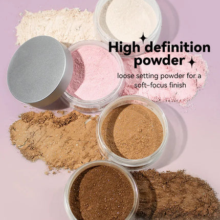 Pink Glitter Setting Powder 4 Color Long Lasting Oil Control Pearlescent Natural Face Matte Shimmer Loose Powder Makeup Cosmetic