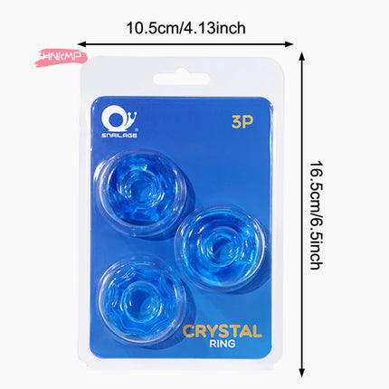 3Pcs TPE Male Penis Cock Ring Set for Men Ejaculation Delay Rubber Rings Enlargement Male Sex Toys Adult Cock Ring