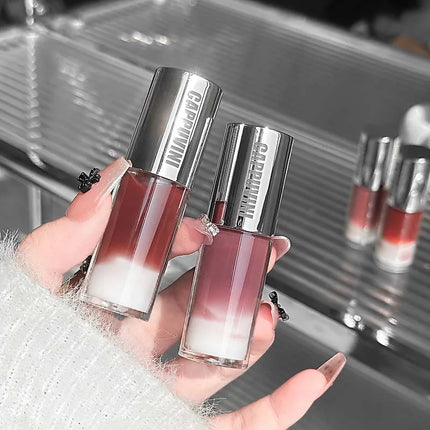 Cappuvini Berry Snow Gradient Lip Gloss Mirror Moisturizing for Plump Lips Long-Lasting Makeup Lip Glaze
