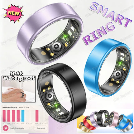 2026 Smart Ring Blood Pressure Heart Rate Sleep Monitoring Smart Ring IP68 & 5ATM Waterproof Multi-sport Mode Smartring Man Wome