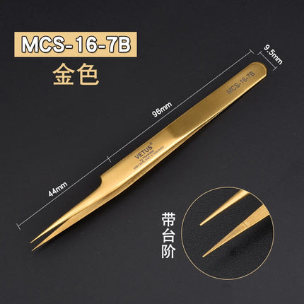 1pcs Vetus MCS Series Blue/Gold/Colorful Russian Volume Bloom Eyelash Extension Tweezers Stainless Precision Lash Tweezers Tools