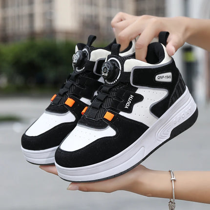 2Wheels Roller Skate Children Shoes Sneakers For Kids Boys Girls Sports Running Outdoor Adult Casual Women Tennis Size 31-42