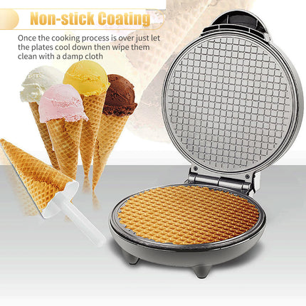 1200W Waffle Maker Nonstick Baking Iron Machine Stainless SteelElectric Ice Cream Cone Maker Multi-function Breakfast Machine