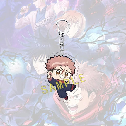 Anime JUJUTSU KAISEN 6cm Acrylic Cute Character Yuji Itadori Backpack Pendant Car Key Decoration Fan Gift Keychain