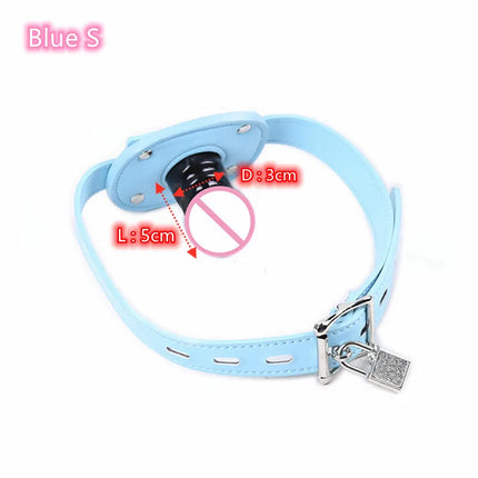 Fetish Bondage Sex Toys of Silicone Penis Plug with BDSM Slave Restraint Open Mouth Gag for Women Adult Game Intimate Goods