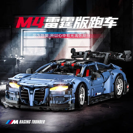 2280Pcs Technical Car Building Blocks Remote Control Moter Power M4 Super Sports Car Bricks Thunderr Car Model Toys Kids Gifts