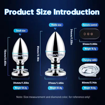 1set, Man and Woman Metal Electric Shock Anal Plug, Vibrating anal plug, butt plug, G-spot masturbation, Passionate party, adult