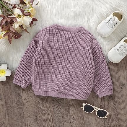 1-3Y Autumn Baby Sweaters Clothes Winter Newborn Boys Girls Round Neck Long Sleeve Knit Loose Pullovers Infantil Toddler Jumpers