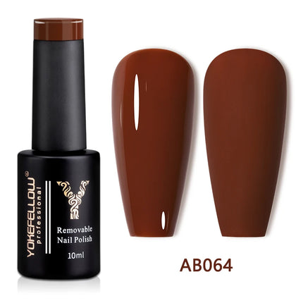 YOKEFELLOW 10ml Jelly Nude Gel Nail Polish High Quality Translucent Pink Nail Gel Varnish Soak Off UV Gel Polish Long Lasting