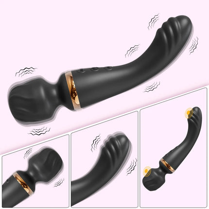 2-in-1 Vibrator AV Wand for Women G-Spot Clit Vagina Stimulator Nipple Breast Massager Female Masturbator Sex Toy for Women