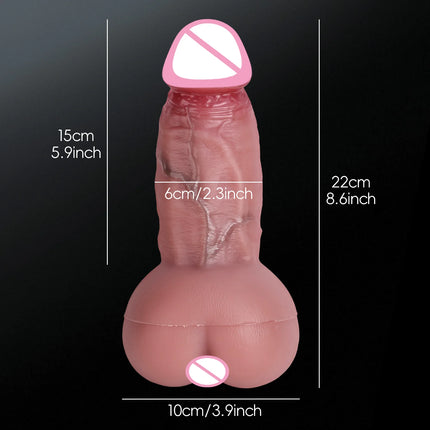 Realistic Dildo Soft Penis and Vagina 2-in-1 Masturbator Cup Vagina Masturbation Blowjob Adults Sex Toys for Male Masturbator 18