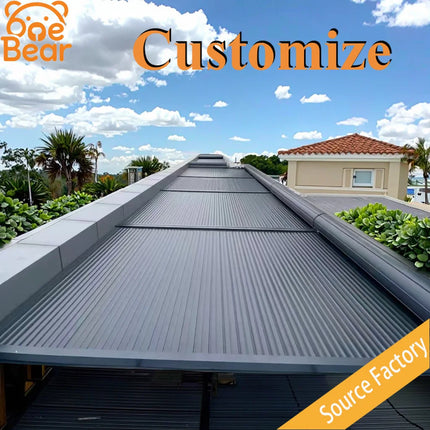 Salt Resistant Powder Coated Aluminum Canopy Heavy Duty Anti-corrosion Sunshade for Coastal Villa Outdoor Leisure Pergola Roof